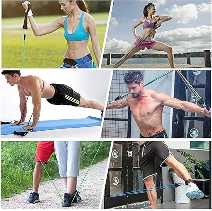 11-Piece Resistance Band Set – Up to 100lbs
