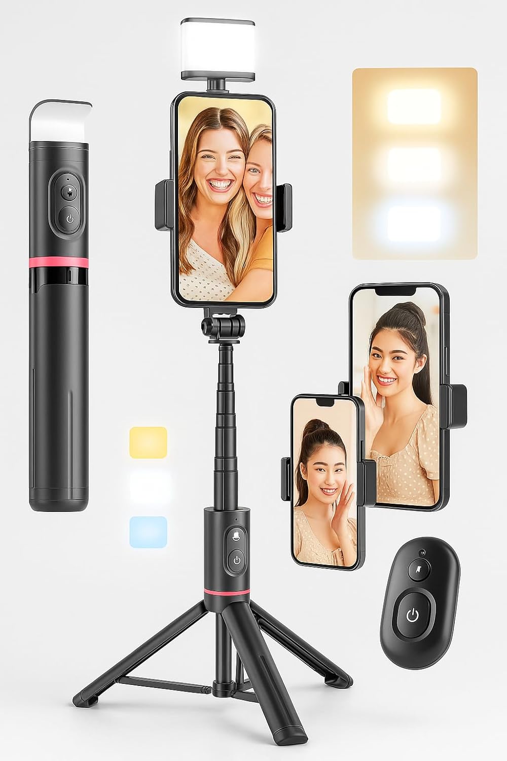 Selfie Stick Tripod with LED Light